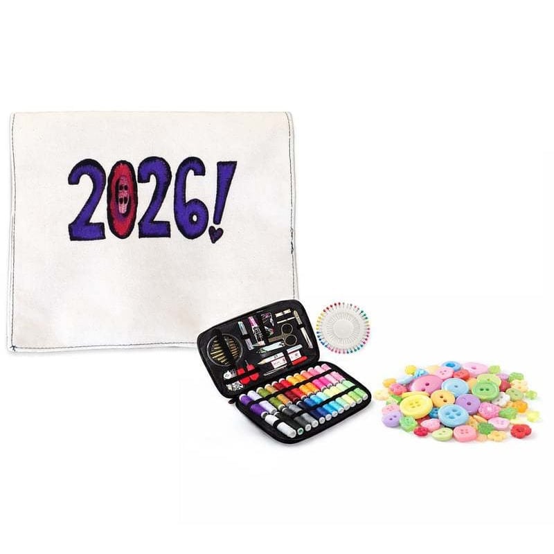 Fabric Calendar + 400 Buttons + Sewing Kit