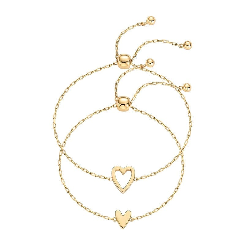 Adjustable Love Friendship Two Bracelet Pack - Gold