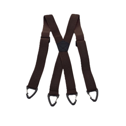 👔 4 Clip Adjustable Suspenders for Men - Dark brown, X-Shaped Style