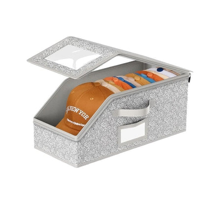 Foldable Dust-Proof Hat Storage Box - Grey, 1 PC