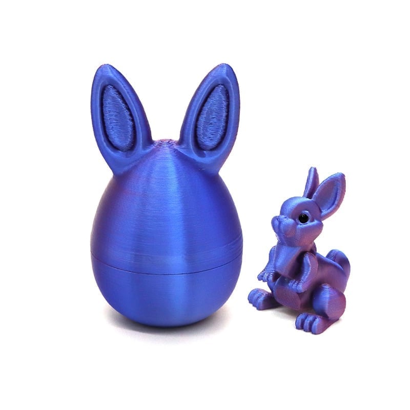 3D Printed Rainbow Bunny Easter Egg Set - Red-blue gradient