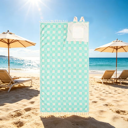 2-in-1 Convertible Beach Towel Bag - Style A