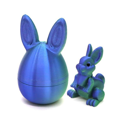 3D Printed Rainbow Bunny Easter Egg Set - Blue-green gradient