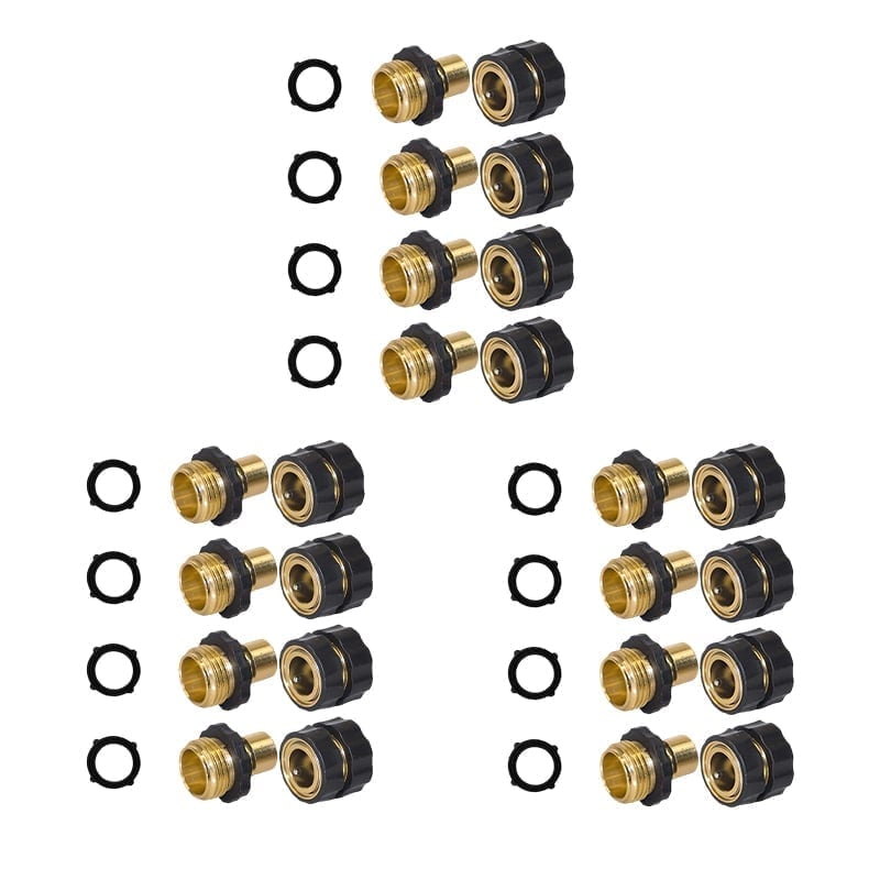 💧3/4 Inch Garden Hose Quick Connector 4 Sets/bag - 3 Sets