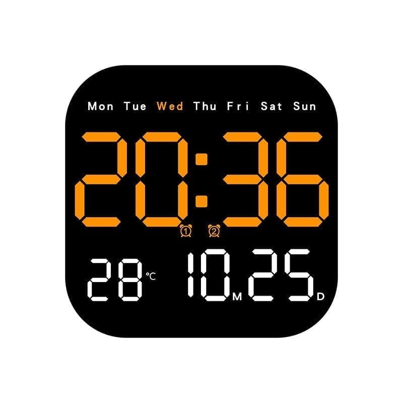 Hangable freestanding square clock - Orange