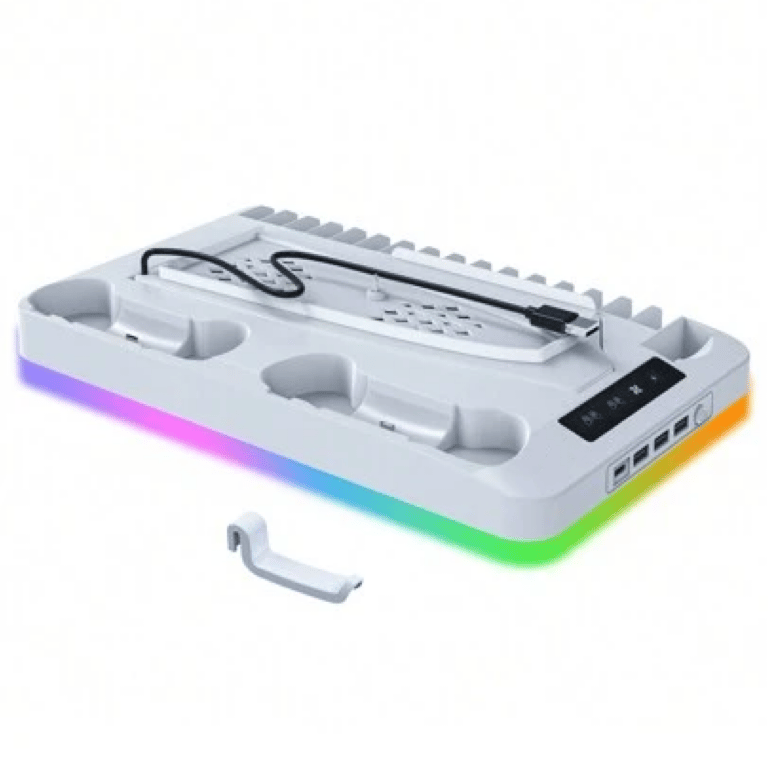 Charging Base Cooling Bracket for Dual PS5 Controller - White