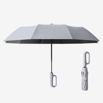 Creative Ring Buckle Windproof Reinforced Umbrella - Grey, 125 cm/49.2 inches
