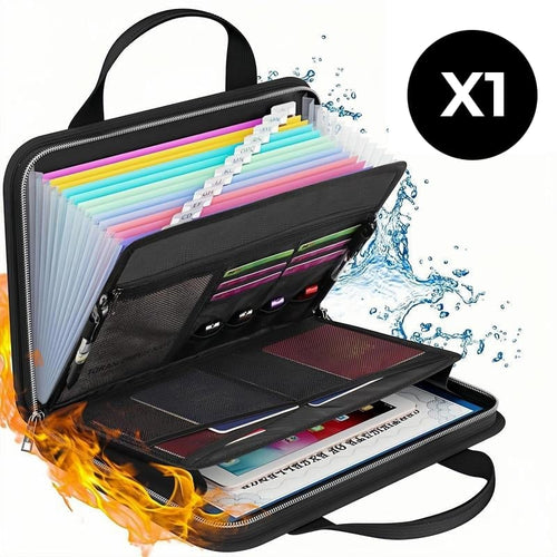 Large Capacity A4 Fireproof File Folder with Handle - 1 PC