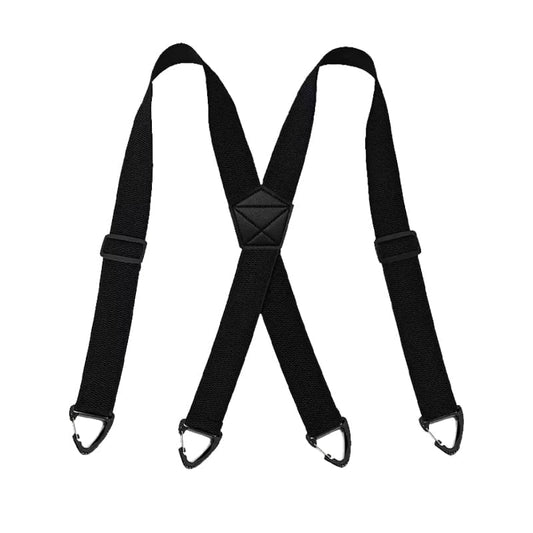 👔 4 Clip Adjustable Suspenders for Men - Black X-Shaped
