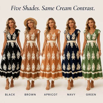 Vellureva™ — Wear One Cap-Sleeve Maxi from Café Lunch to Rooftop Dinner