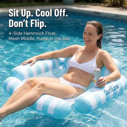 SurfEase™ 4-Side Lounge Float — Sit Upright, Lay Flat, Stay Cool All Afternoon
