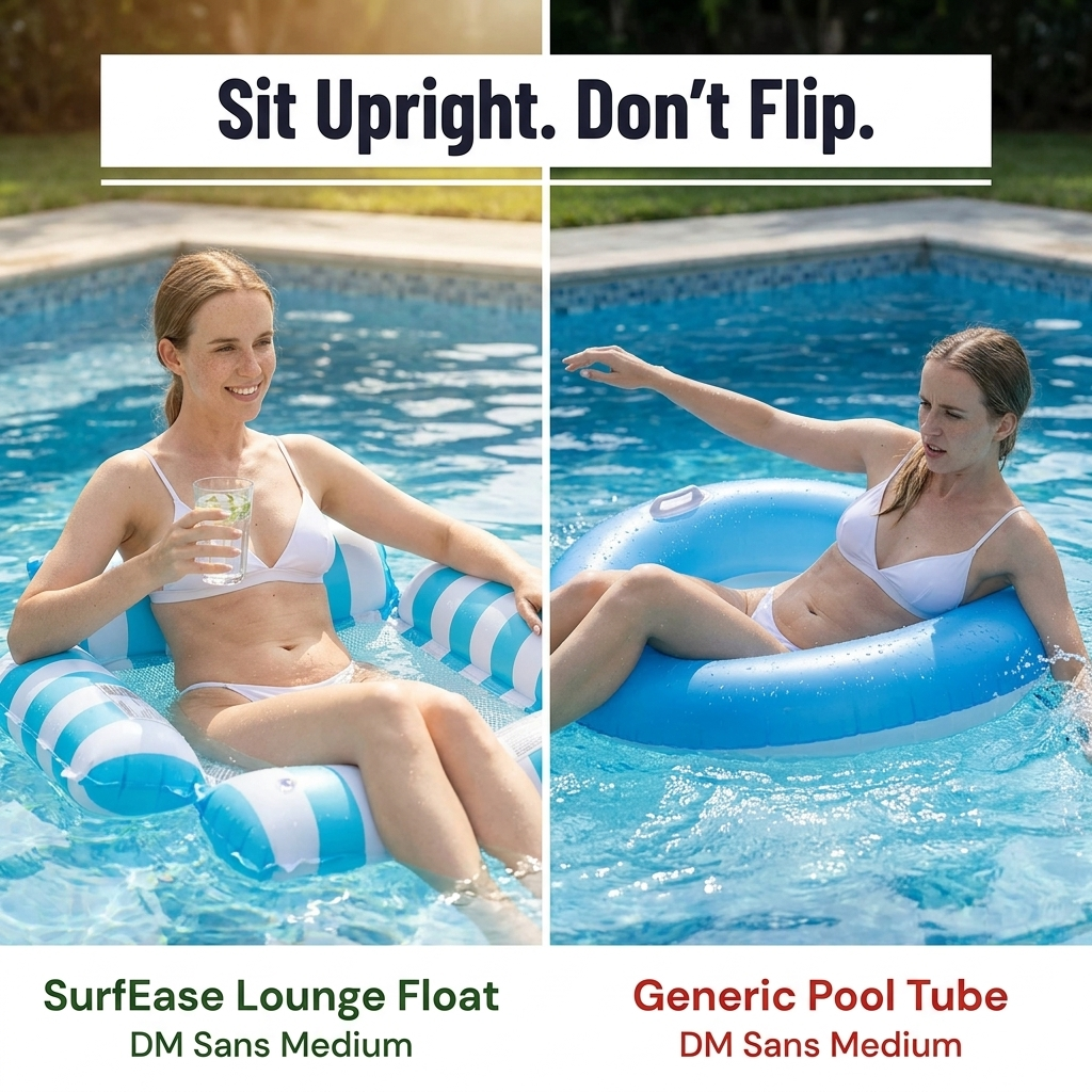 SurfEase™ 4-Side Lounge Float — Sit Upright, Lay Flat, Stay Cool All Afternoon